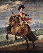 VELAZQUEZ, Diego Rodriguez de Silva y Prince Baltasar Carlos on Horseback kh oil painting reproduction